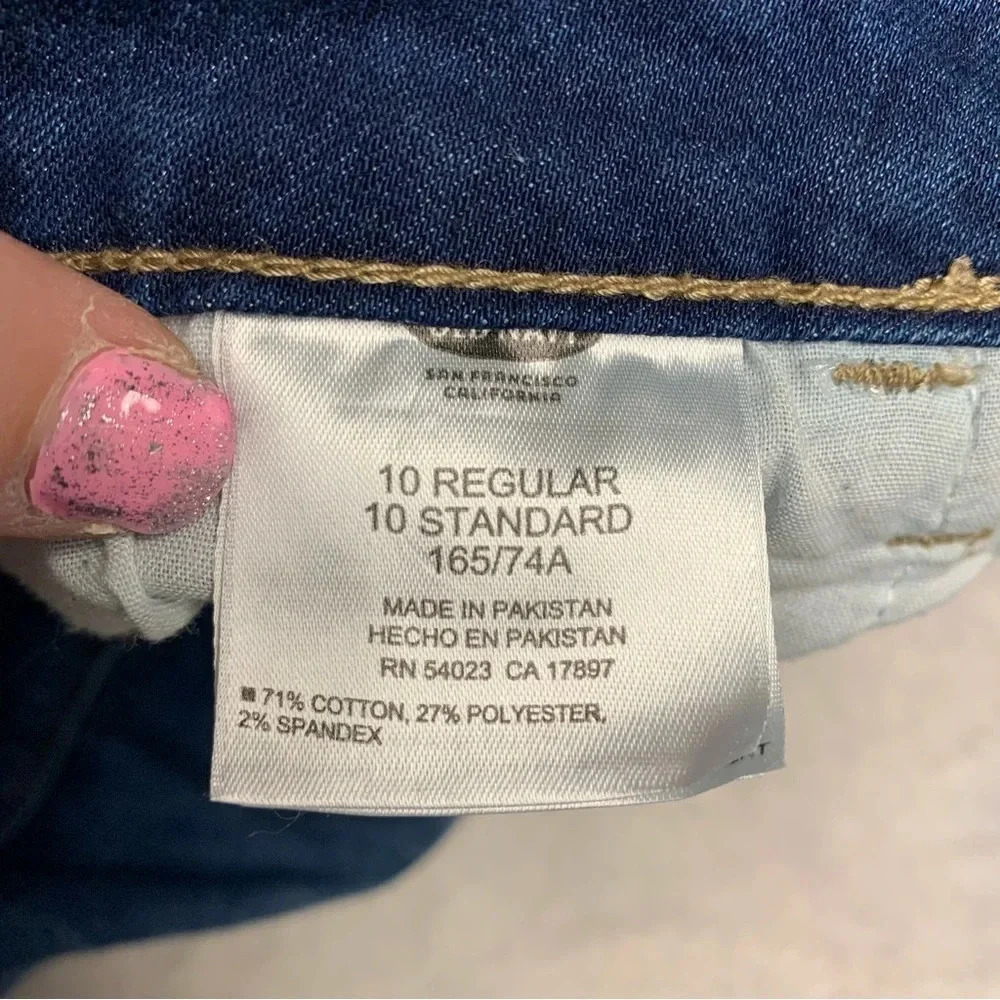 Old Navy size 10 rockstar mid rise straight leg medium wash jeans no distressing - Picture 3 of 8